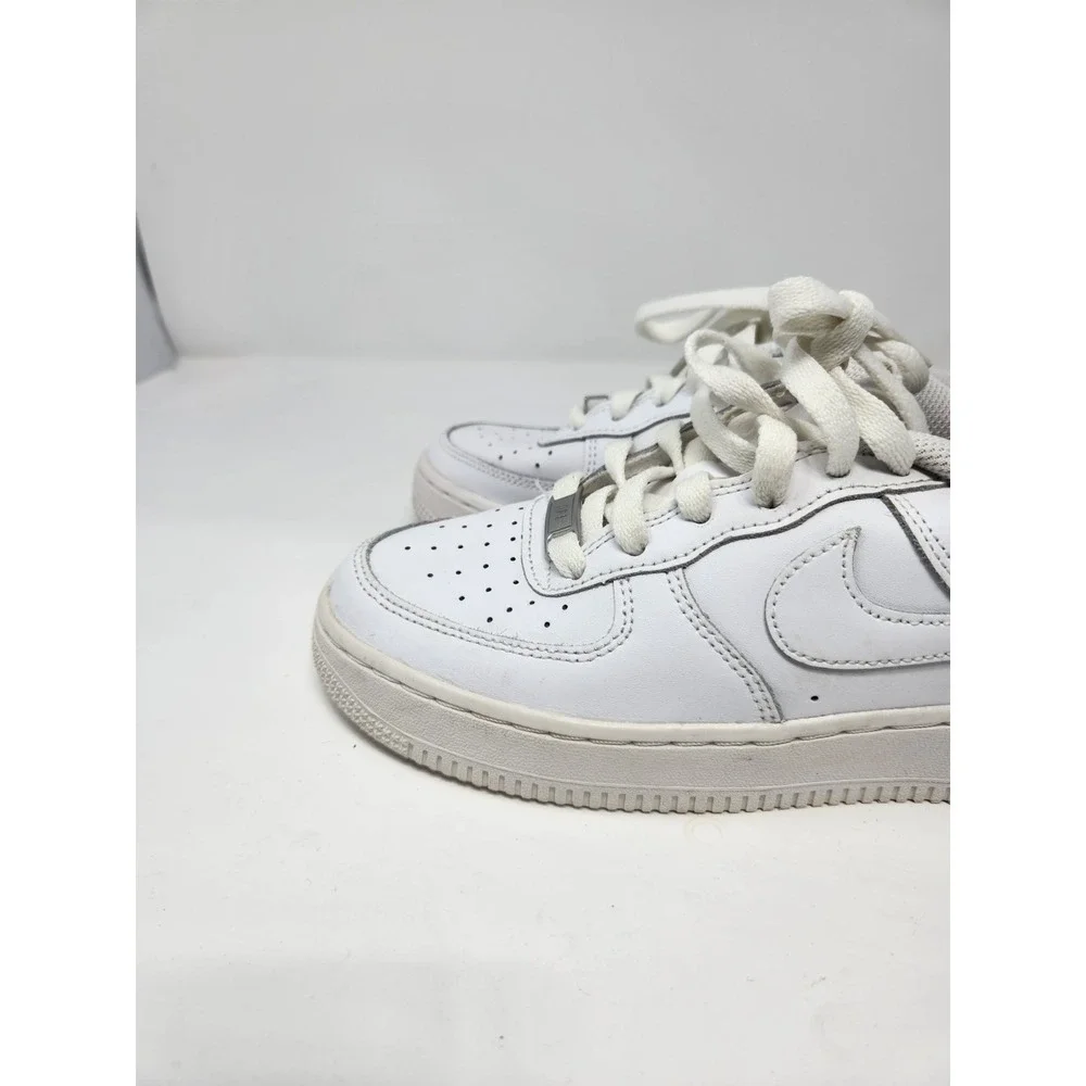 Nike Air Force 1 Boys Youth 5.5Y Triple White Swoosh Casual AF1 DH2920-111